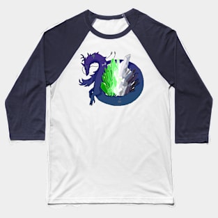 Aro Pride Flag Crystal Dragon Baseball T-Shirt